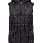 Gilet con cappuccio e design trapuntato geocamo in nero Rick Owens x Moncler - unisex<BR/> 