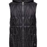 Gilet con cappuccio e design trapuntato geocamo in nero Rick Owens x Moncler - unisex<BR/> 