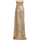 Abito da sera con paillettes in oro 