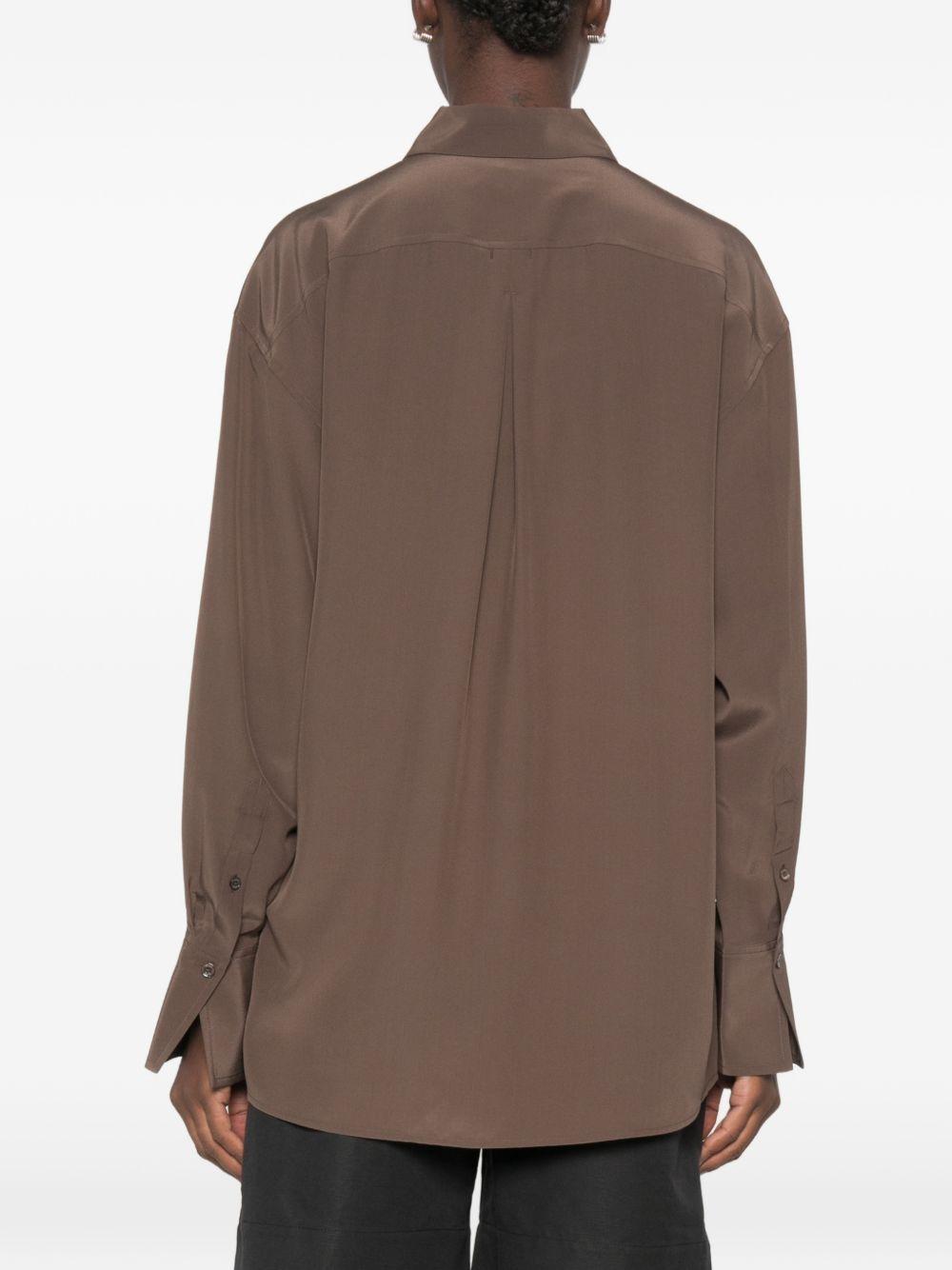 Camicia in seta in marrone 