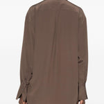 Camicia in seta in marrone 