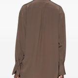 Camicia in seta in marrone 