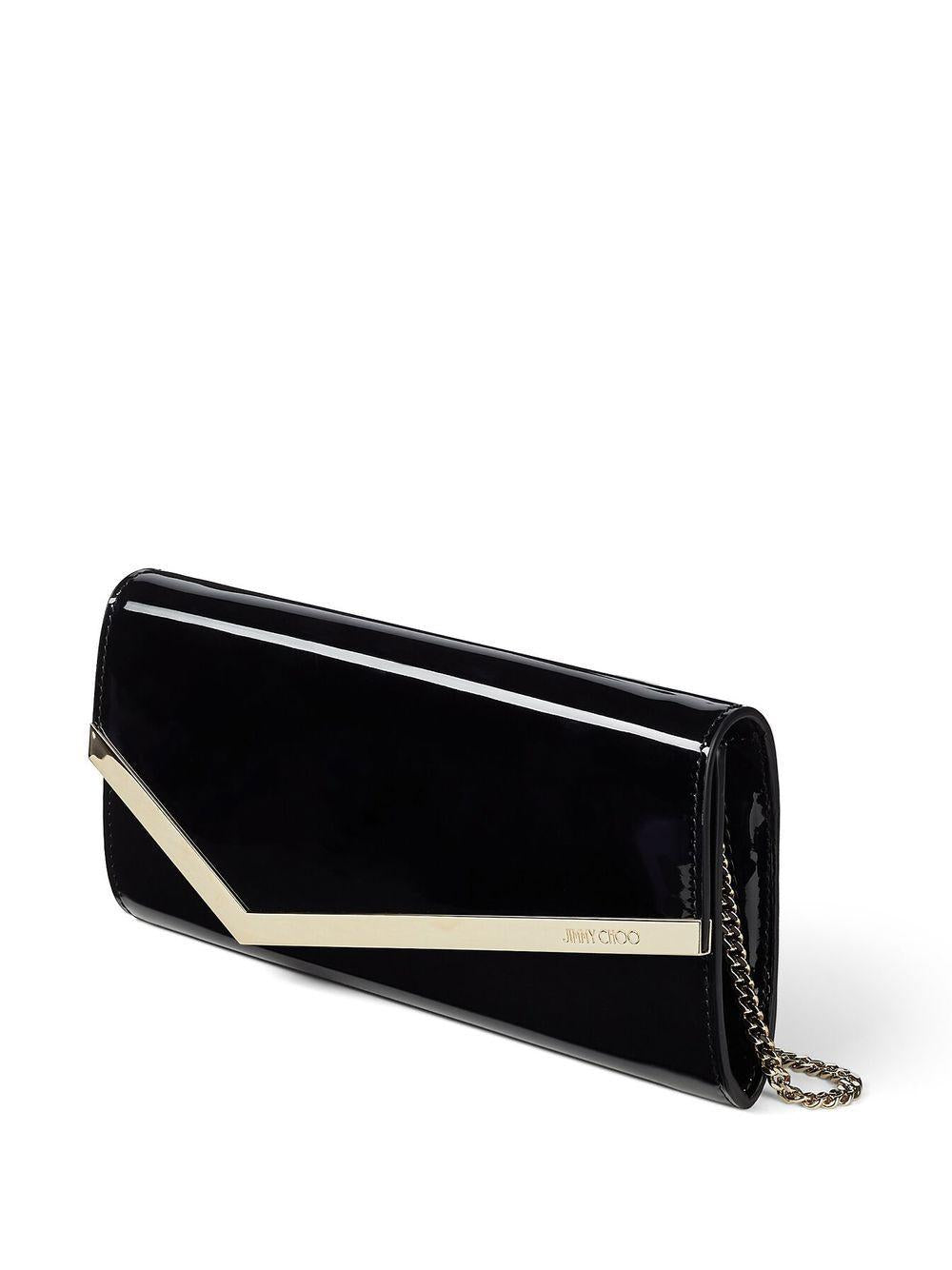 Clutch emmie con finitura lucida in nero Jimmy Choo - donna 