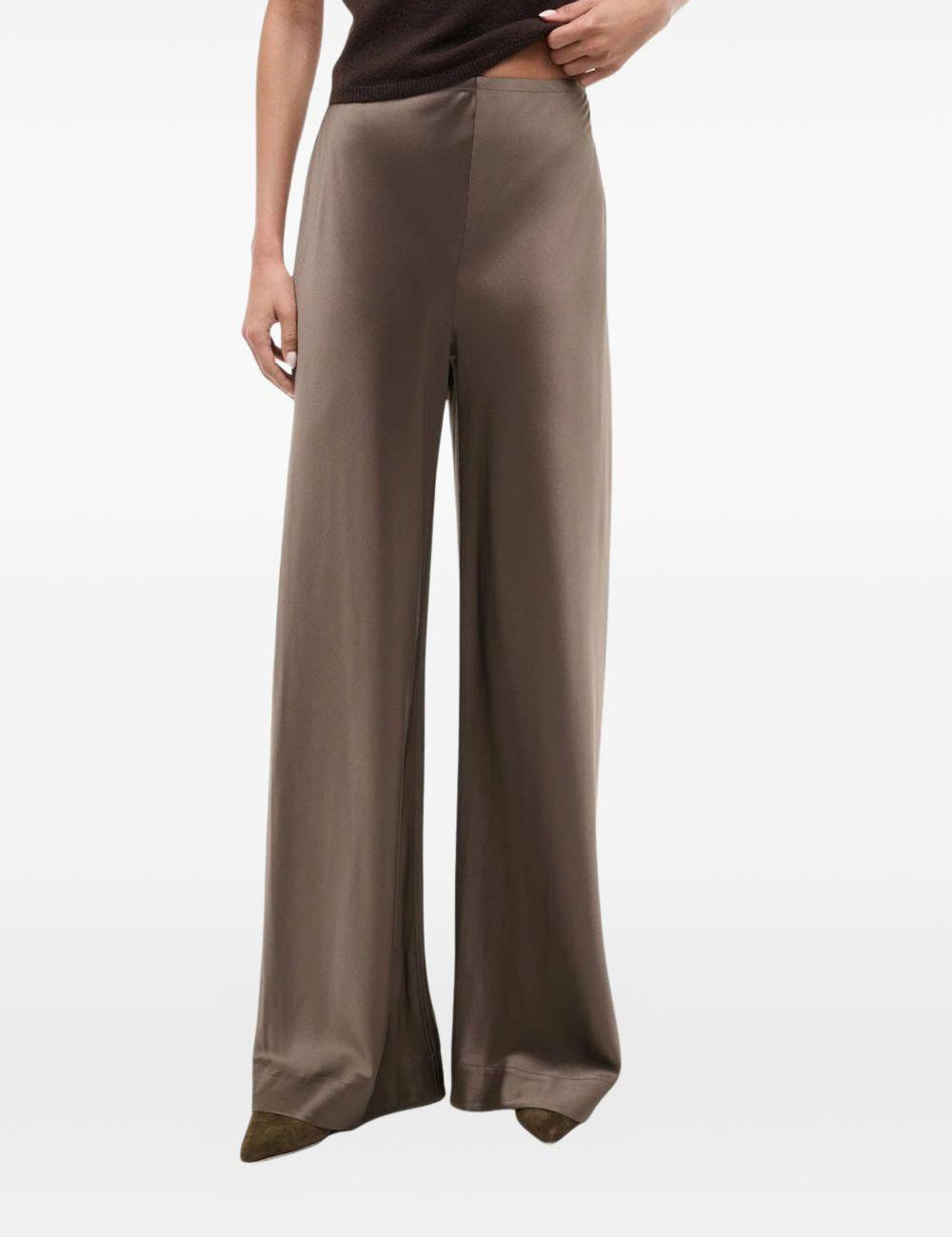 Pantaloni Stroll a gamba ampia in marrone Staud - donna 