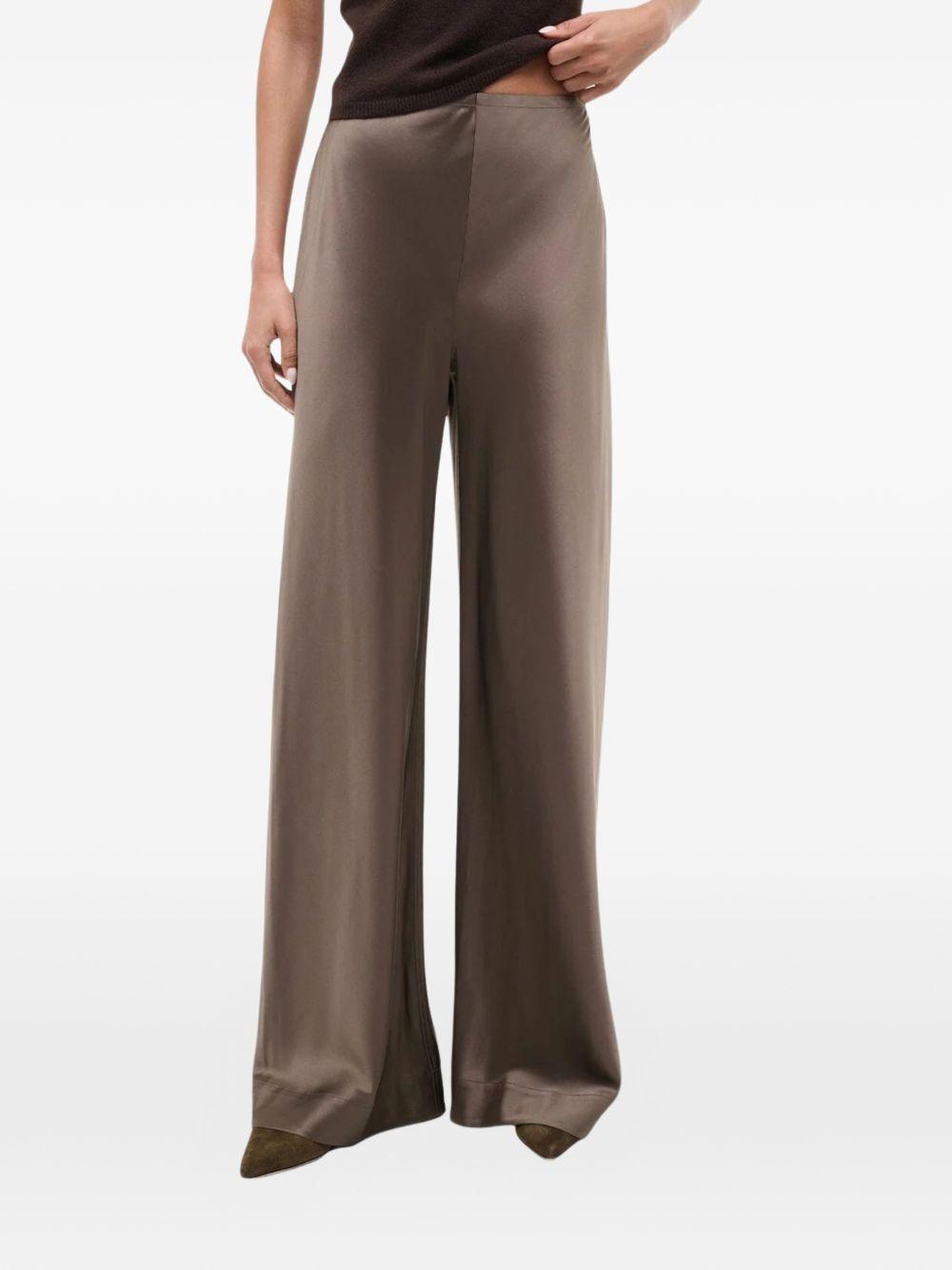 Pantaloni Stroll a gamba ampia in marrone Staud - donna 