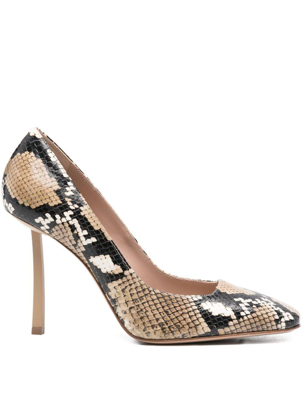 Decollete con tacco a punta quadrata in stampa animalier Le silla - donna 