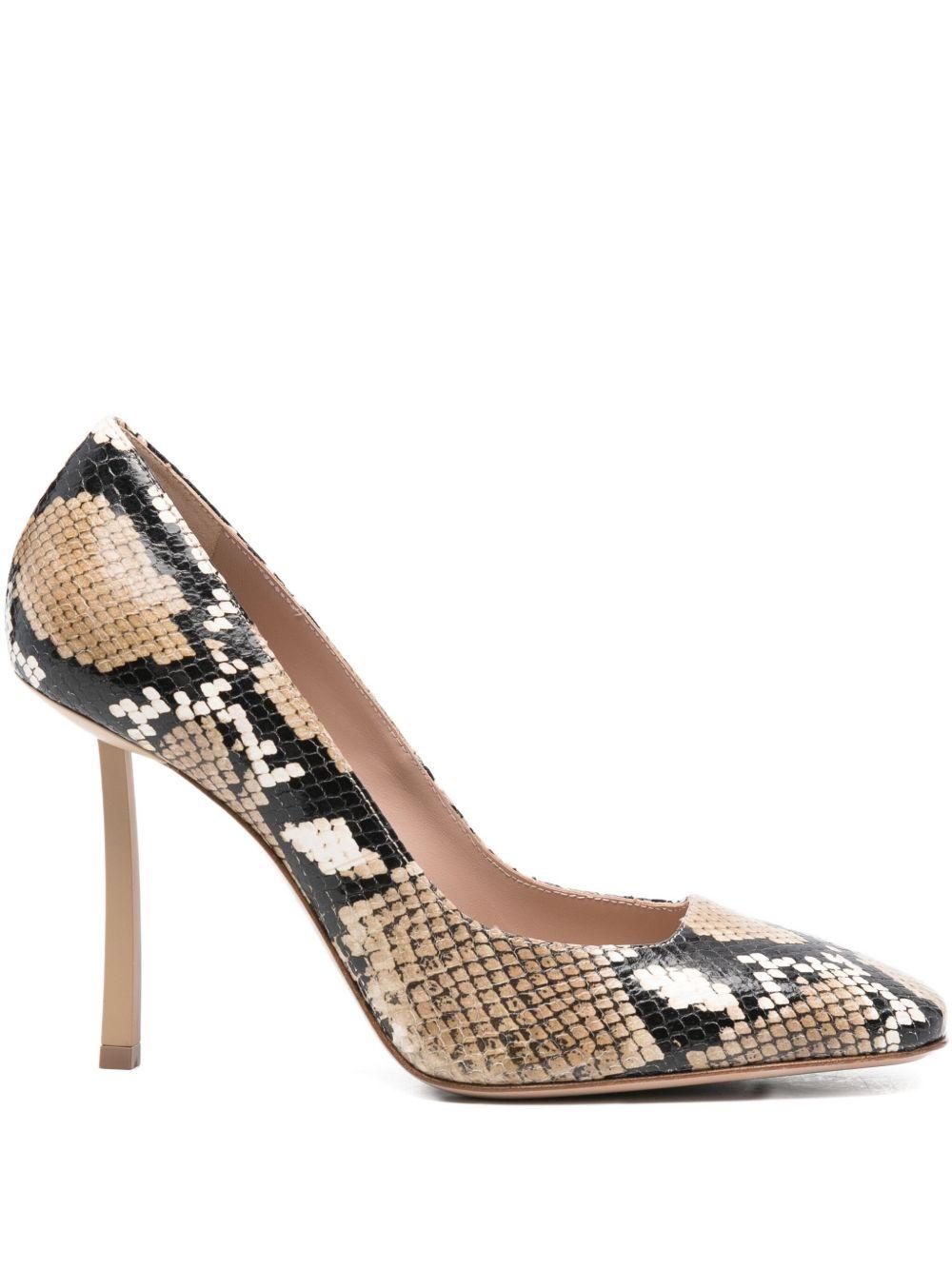 Decollete con tacco a punta quadrata in stampa animalier Le silla - donna 