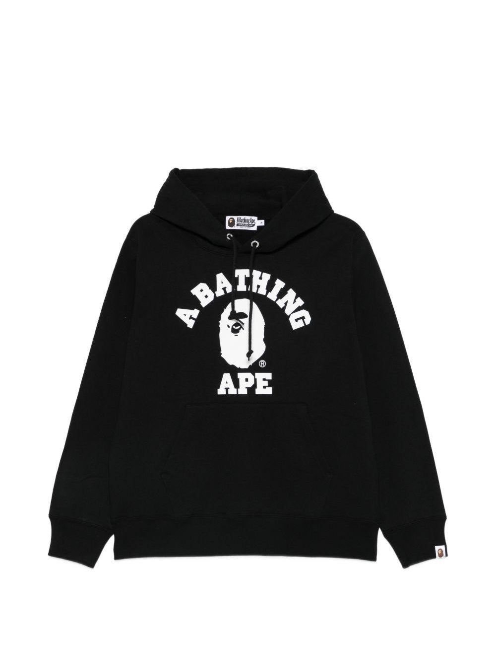 Felpa con stampa logo in nero A bathing ape - uomo 