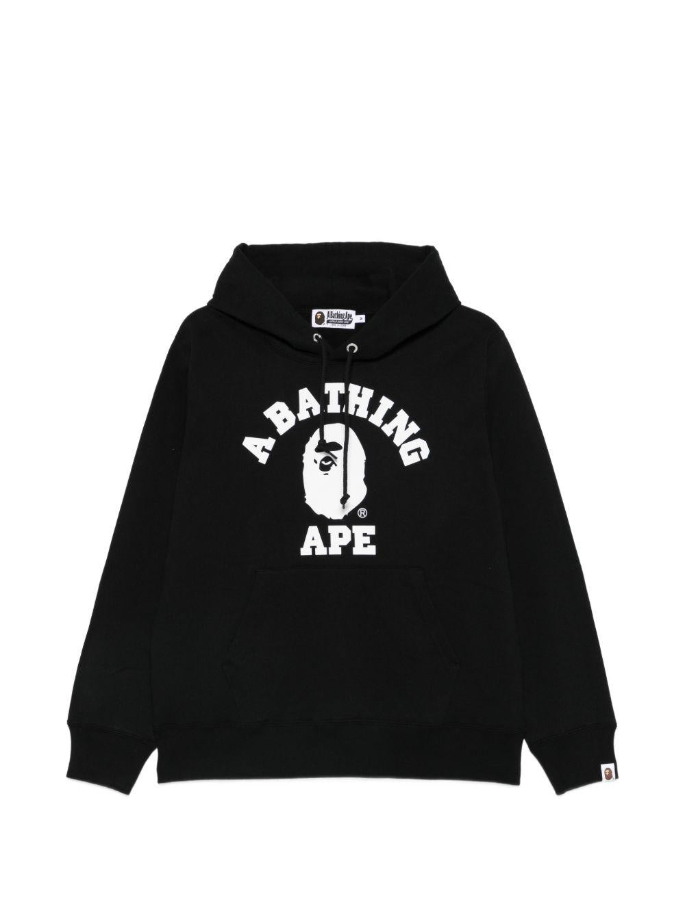 Felpa con stampa logo in nero A bathing ape - uomo 