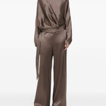 BLUSA Phoebe a maniche lunghe in seta in marrone Staud - donna 
