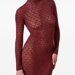 Abito mini in pizzo in bordeaux Wolford - donna 