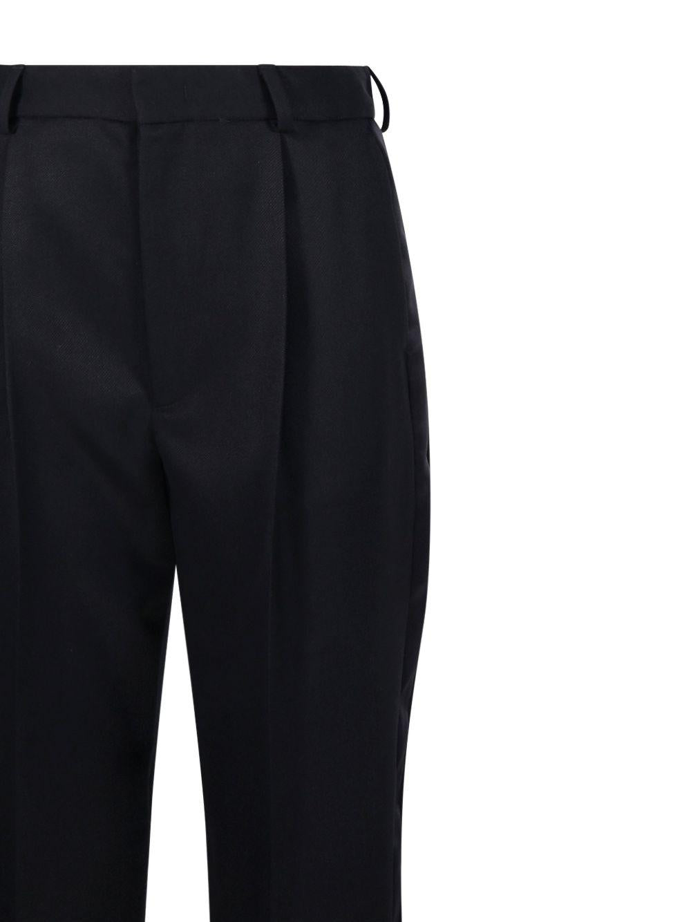 Pantaloni dritti con pieghe in nero Victoria beckham - donna 