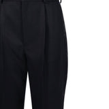 Pantaloni dritti con pieghe in nero Victoria beckham - donna 