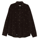 Camicia a coste con ricami  in marrone ERL - uomo 