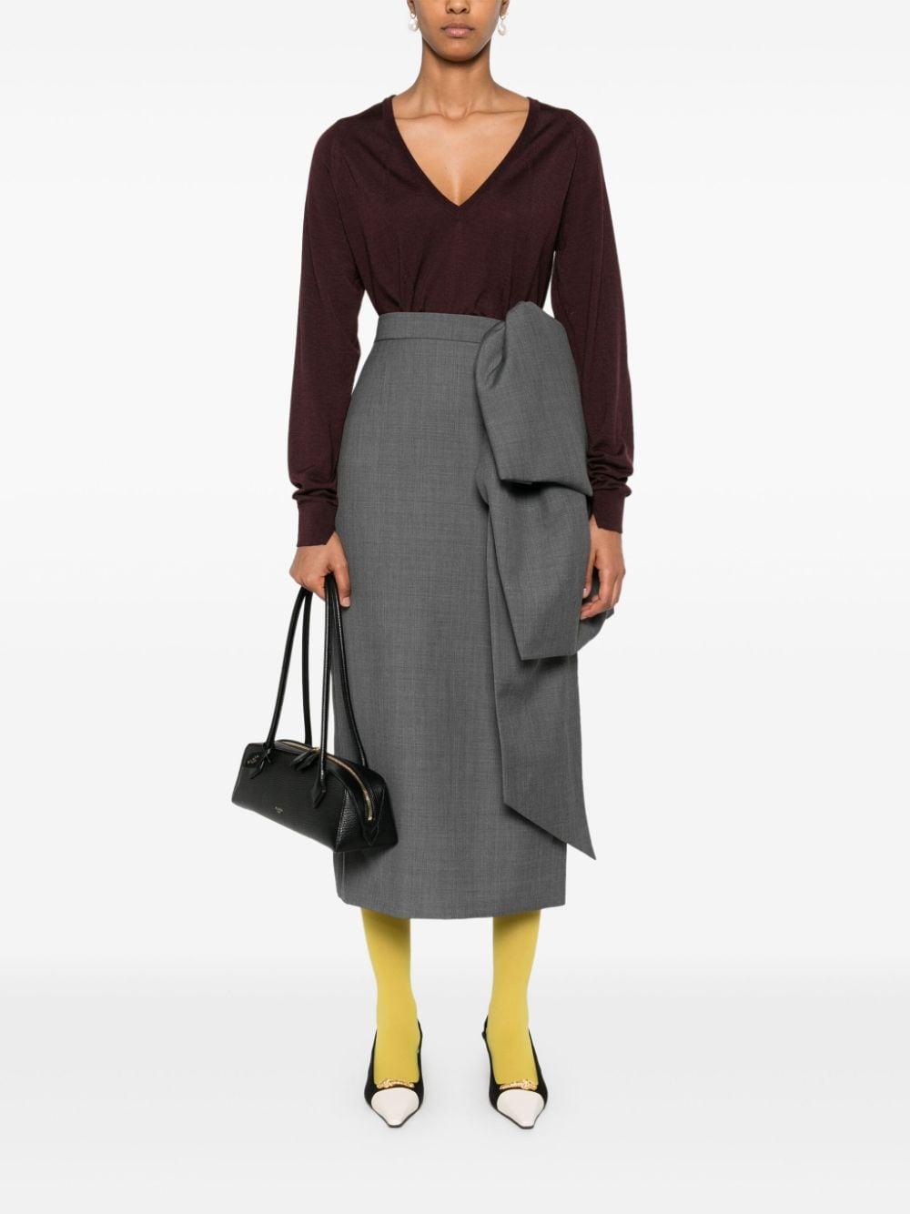 Maglione con scollo a v  in bordeaux Lanvin - donna 