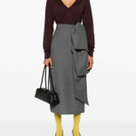 Maglione con scollo a v  in bordeaux Lanvin - donna 