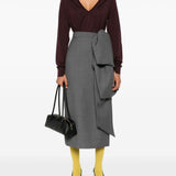 Maglione con scollo a v  in bordeaux Lanvin - donna 