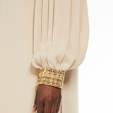 Blusa con ricami quadro in beige Maxmara -donna 