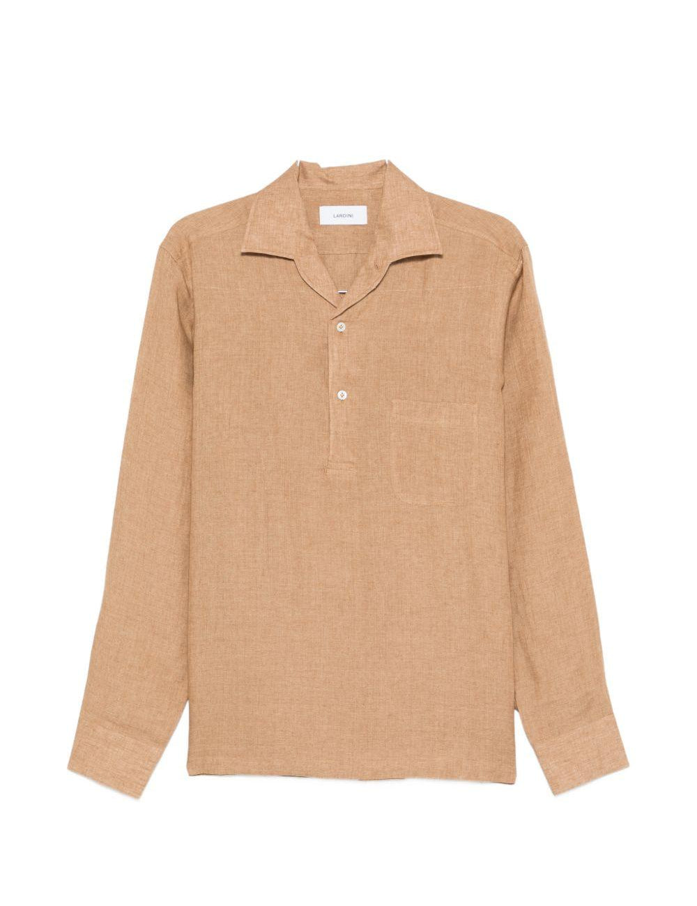 Camicia con taschino in marrone terra Lardini - uomo 