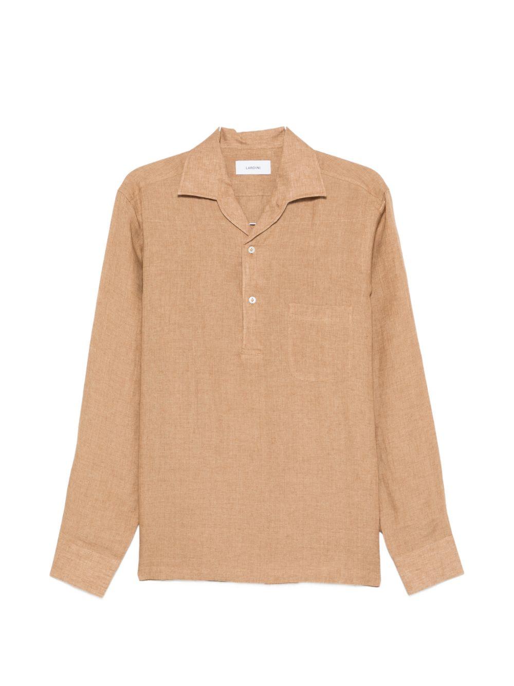 Camicia con taschino in marrone terra Lardini - uomo 