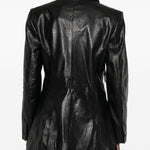 Blazer squadrato in pelle in nero Alexander wang - donna 