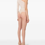 Body semi trasparente in crema Wolford - donna 