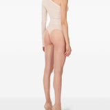 Body semi trasparente in crema Wolford - donna 
