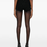 Shorts in maglia con pailletes in nero Alessandra rich - donna 