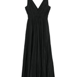 Abito con scollo a v in nero - donna 