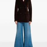 Blazer in velluto con colletto a contraso in marrone Marni - donna 