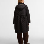 Giacca trapuntata lunga con peplo Barbour x Ganni - donna 