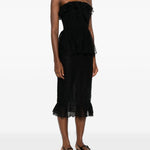 Abito con ruches in nero Alessandra Rich - donna 
