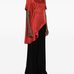 Top asimmetrico MADEA in rosso Loulou de saison - donna 