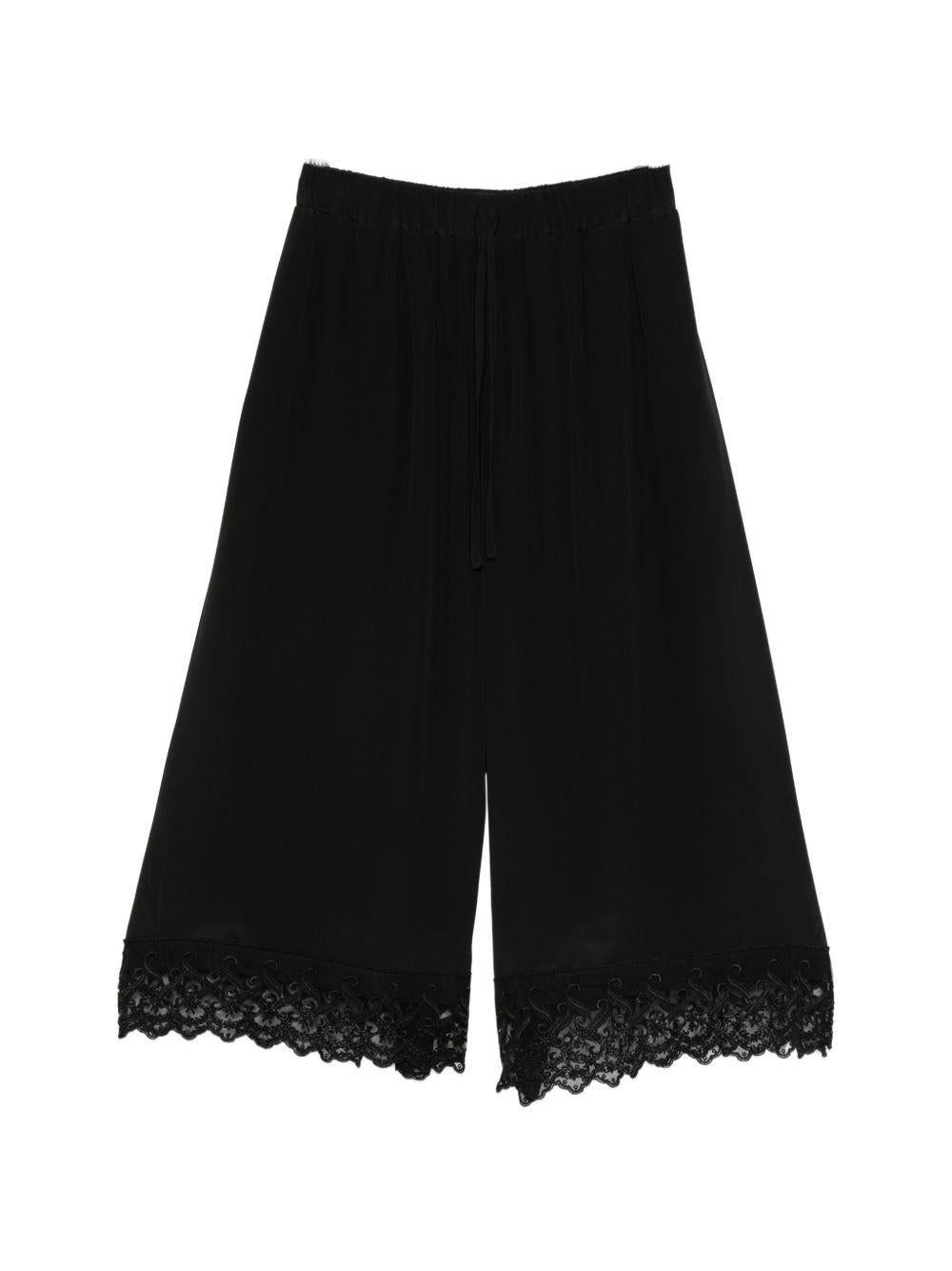 Pantaloni corti con orlo in pizzo in nero simone rocha - donna 