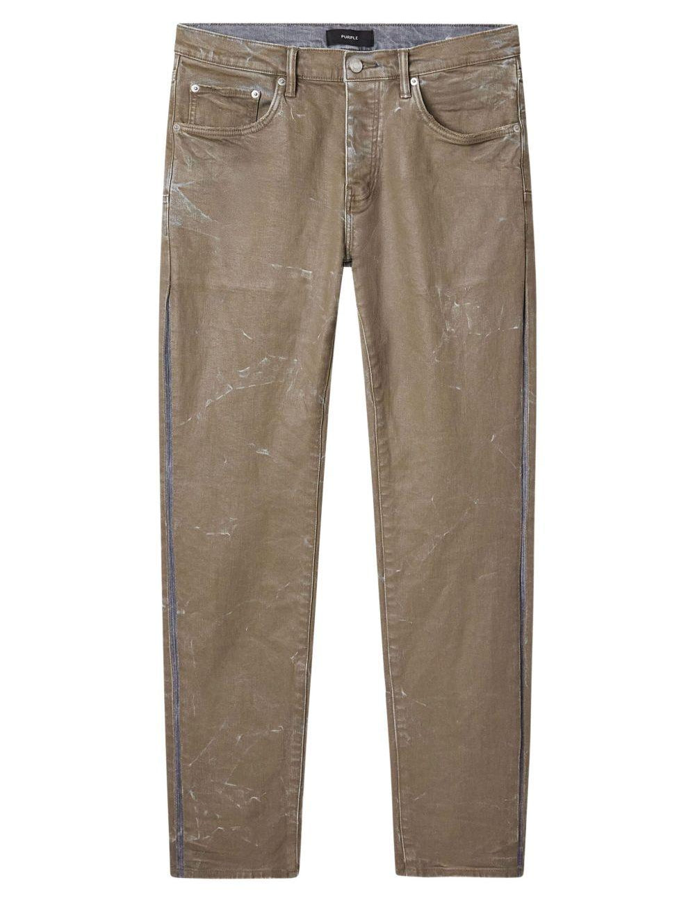 Jeans con effetto vissuto in marrone Purple - uomo 