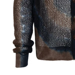 Cardigan con design tie-dye in marrone Khoki - uomo 