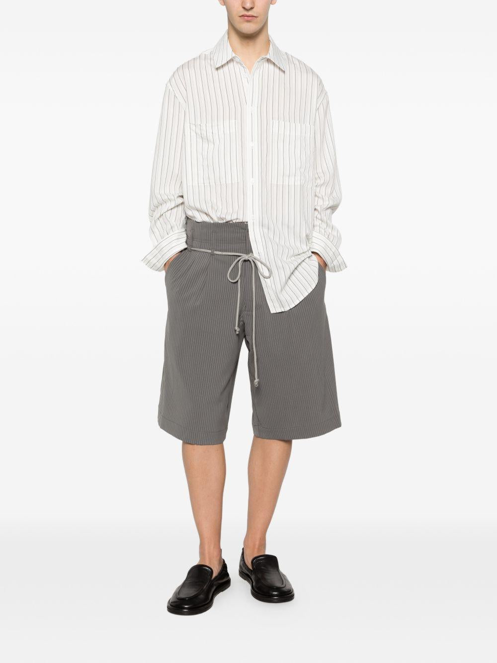 Camicia con taschino sul petto a righe in bianco Song for the mute - uomo 