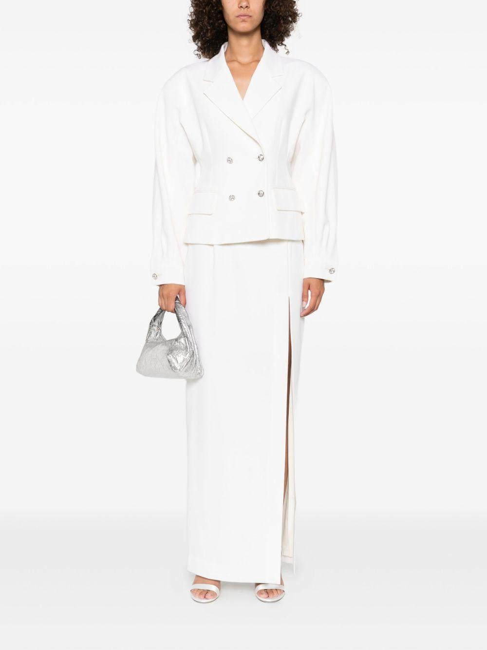 Giacca doppiopetto con decorazione in bianco Alessandra Rich - donna 