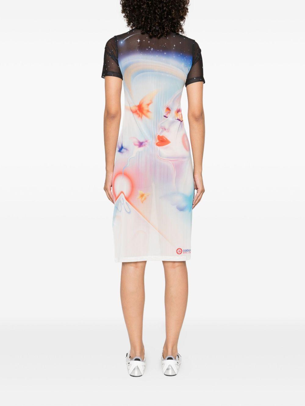 Abito midi con stampa multicolore Casablanca - donna 