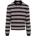 Polo a righe con logo multicolore 