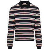 Polo a righe con logo multicolore 