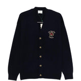 Cardigan con bottoni e ricamo di rose in blu Drole de monsieur - uomo 