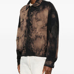 Giacca tie-dye con effetto vissuto in nero e kaki Feng chen wang - uomo 