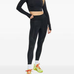Top a maniche lunghe con dettaglio del logo in nero Adidas by stella mc cartney - donna 