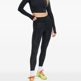 Top a maniche lunghe con dettaglio del logo in nero Adidas by stella mc cartney - donna 