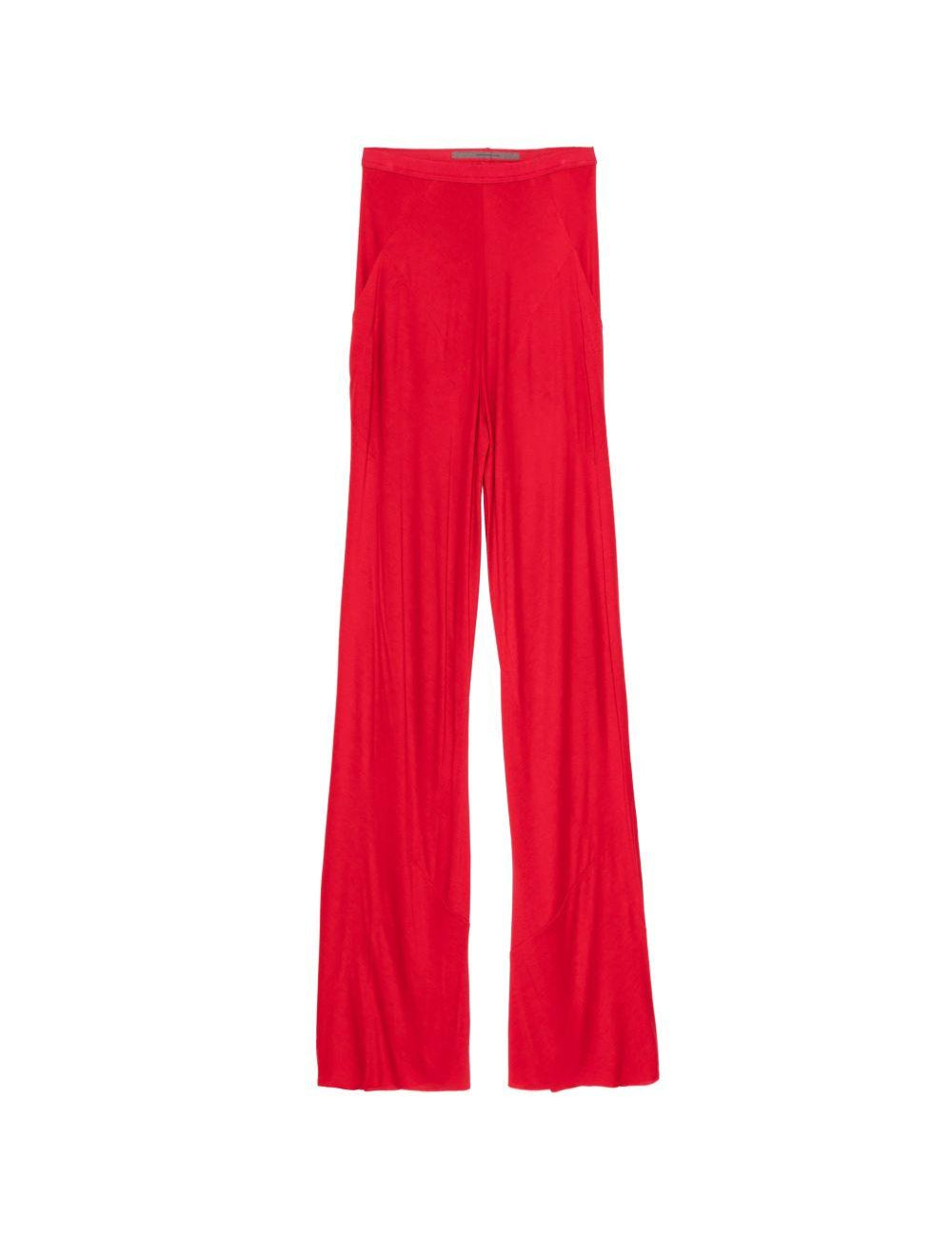 PANTALONI DRITTI BIAS IN ROSSO RICK OWENS LILIES - DONNA 