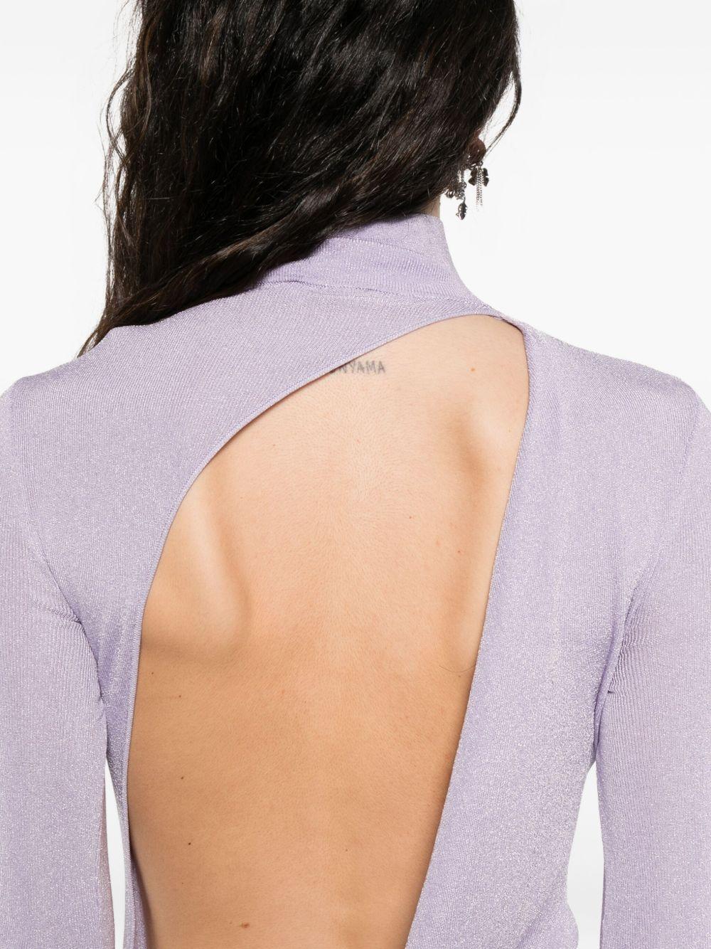 Abito corto in maglia fine in viola Self-portrait - donna 