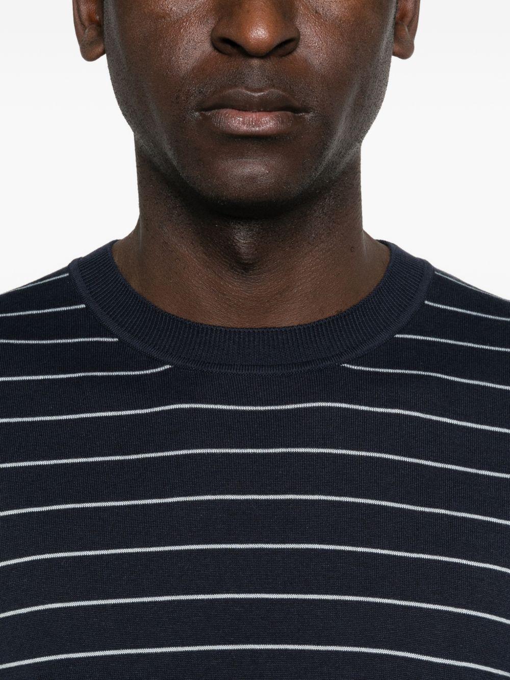 T-shirt a righe in blu Lardini - uomo 