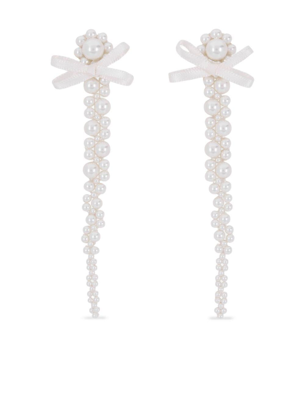 Orecchini pendenti con perle in argento Simone rocha - donna 