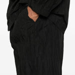 pantaloni plissettati in nero gongdid design - uomo 